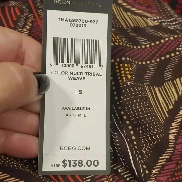 BCBG MAXAZRIA MULTI-TRIBAL WEAVE TOP - Picture 4 of 4